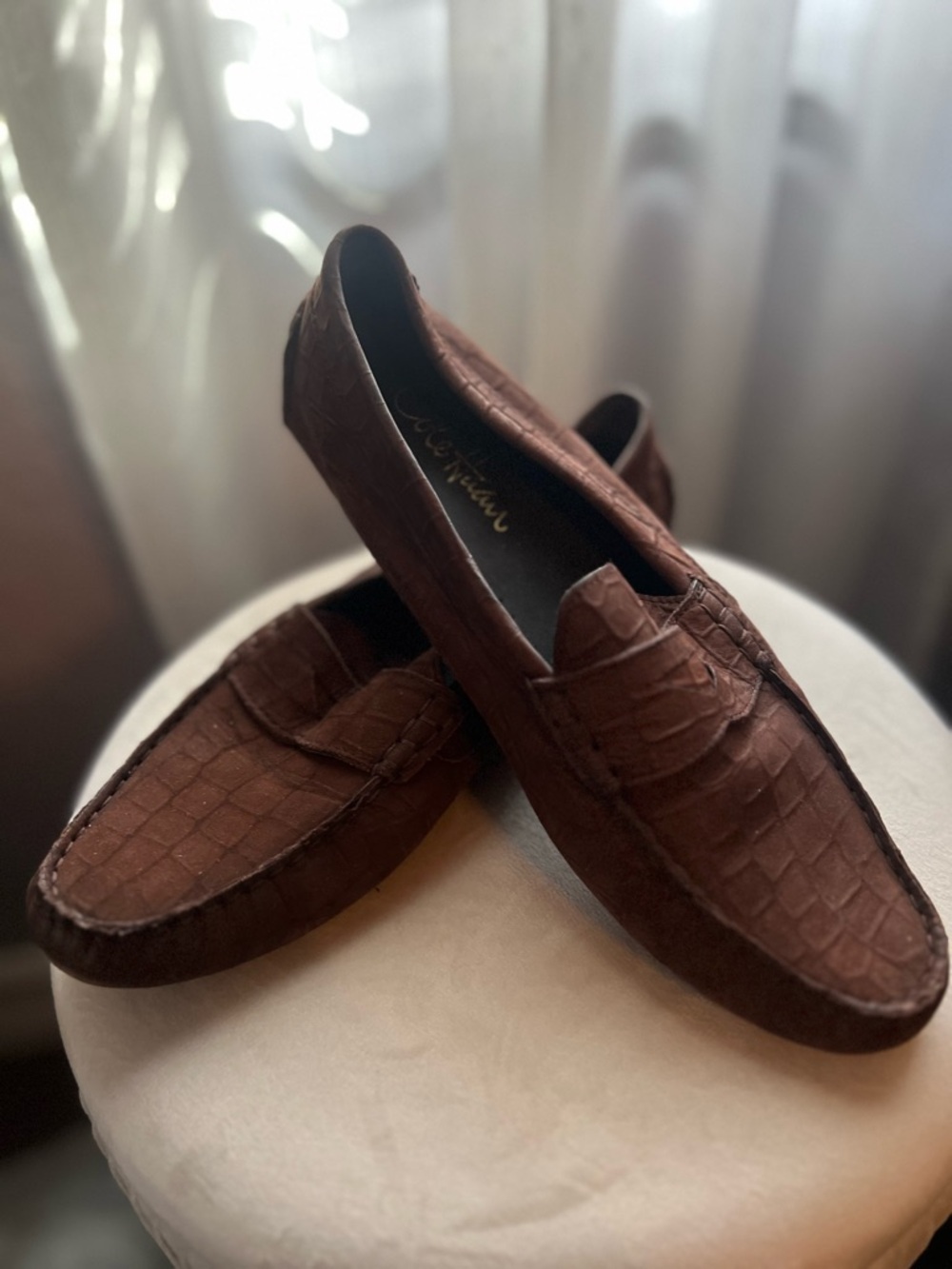Cole Haan Brown Croc-Embossed Women's Loafers